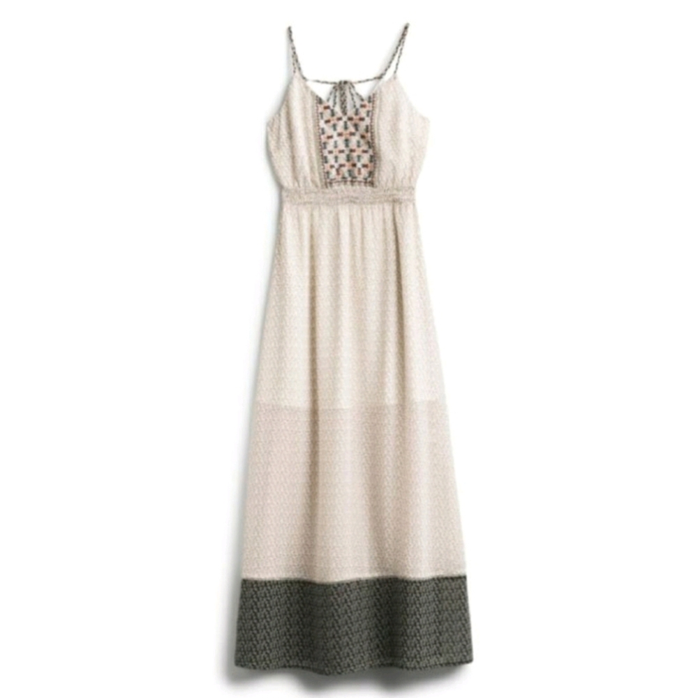 Skies Are Blue Embroidered Boho Ivory Maxi Dress Size 1X